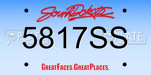 5817SS South Dakota License Plate