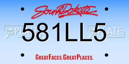 581LL5 South Dakota License Plate