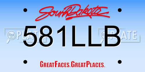 581LLB South Dakota License Plate