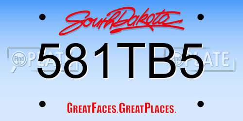 581TB5 South Dakota License Plate
