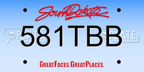 581TBB South Dakota License Plate