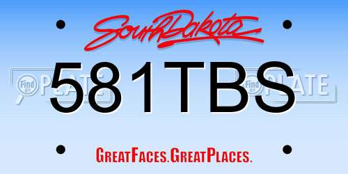 581TBS South Dakota License Plate