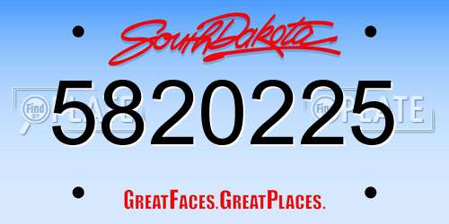 5820225 South Dakota License Plate