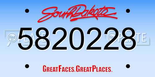 5820228 South Dakota License Plate