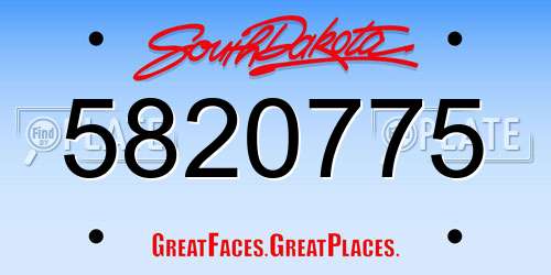 5820775 South Dakota License Plate