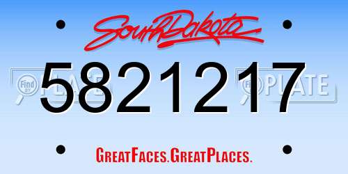 5821217 South Dakota License Plate