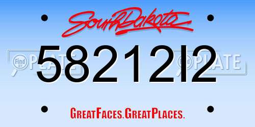 58212I2 South Dakota License Plate