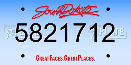 5821712 South Dakota License Plate