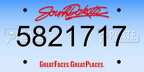 5821717 South Dakota License Plate