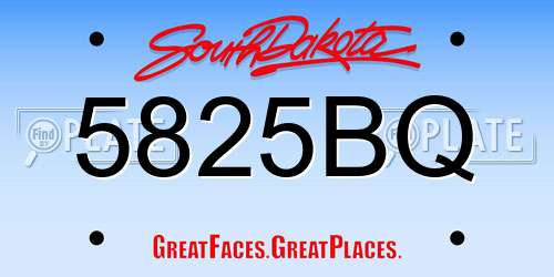 5825BQ South Dakota License Plate