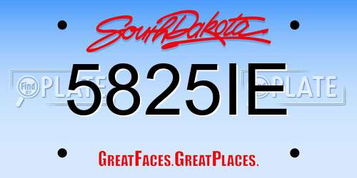5825IE South Dakota License Plate