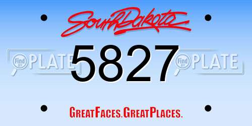 5827 South Dakota License Plate