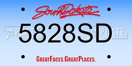 5828SD South Dakota License Plate