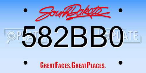582BB0 South Dakota License Plate