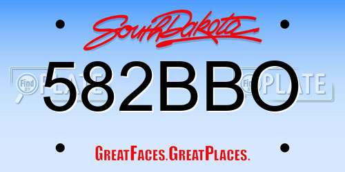 582BBO South Dakota License Plate