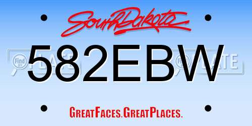 582EBW South Dakota License Plate