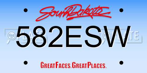 582ESW South Dakota License Plate
