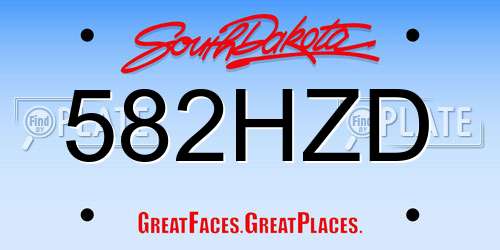 582HZD South Dakota License Plate