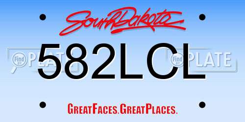 582LCL South Dakota License Plate