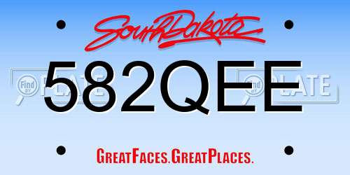 582QEE South Dakota License Plate