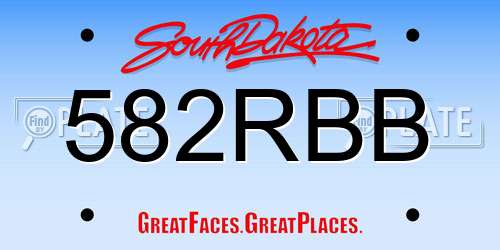 582RBB South Dakota License Plate