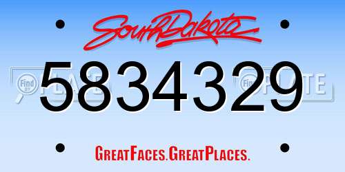5834329 South Dakota License Plate