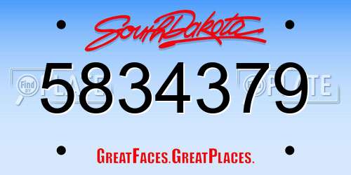5834379 South Dakota License Plate
