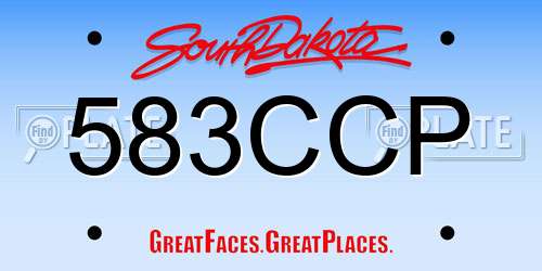 583CCP South Dakota License Plate