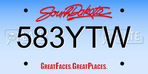 583YTW South Dakota License Plate
