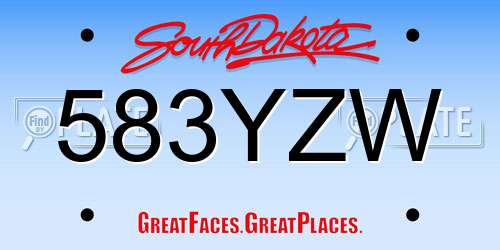 583YZW South Dakota License Plate