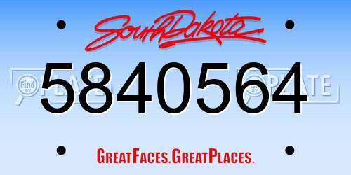 5840564 South Dakota License Plate