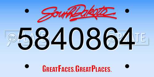 5840864 South Dakota License Plate