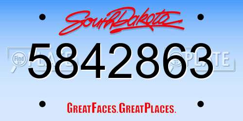 5842863 South Dakota License Plate