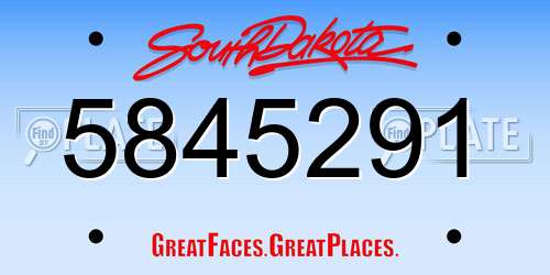 5845291 South Dakota License Plate