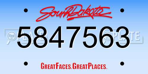 5847563 South Dakota License Plate