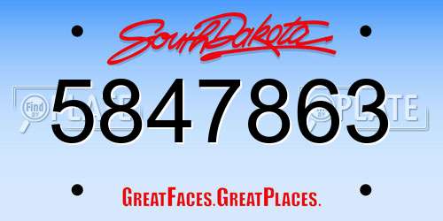 5847863 South Dakota License Plate