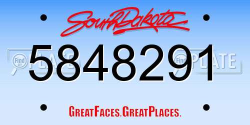 5848291 South Dakota License Plate