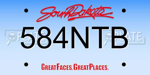 584NTB South Dakota License Plate