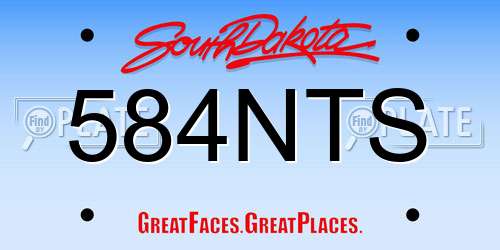 584NTS South Dakota License Plate