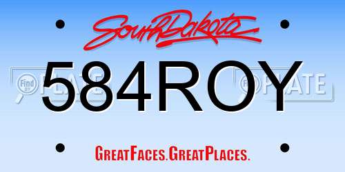 584ROY South Dakota License Plate