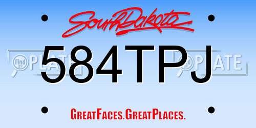 584TPJ South Dakota License Plate