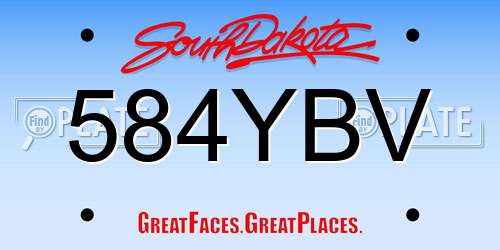 584YBV South Dakota License Plate