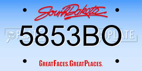 5853BO South Dakota License Plate