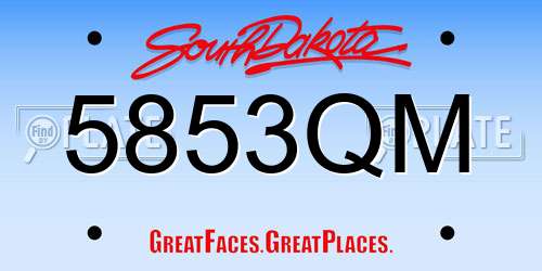 5853QM South Dakota License Plate