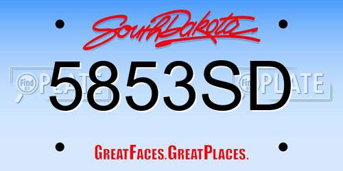 5853SD South Dakota License Plate
