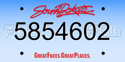 5854602 South Dakota License Plate