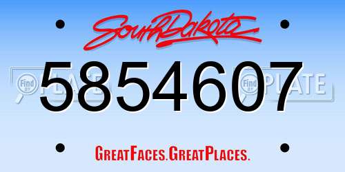 5854607 South Dakota License Plate