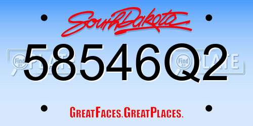 58546Q2 South Dakota License Plate