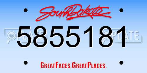 5855181 South Dakota License Plate