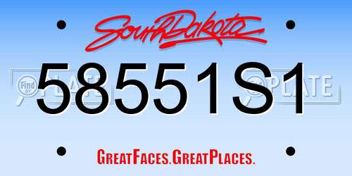 58551S1 South Dakota License Plate
